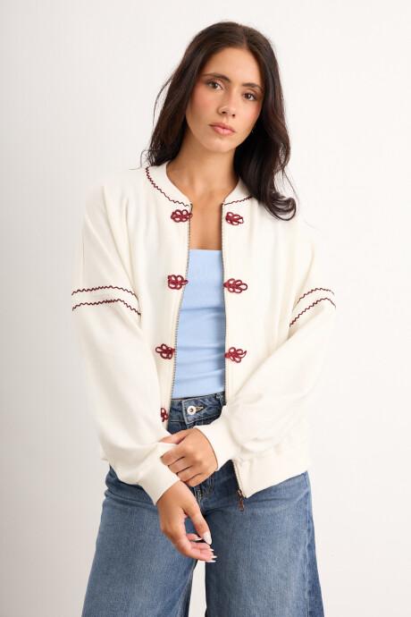 Campera Floral 2027 Crudo