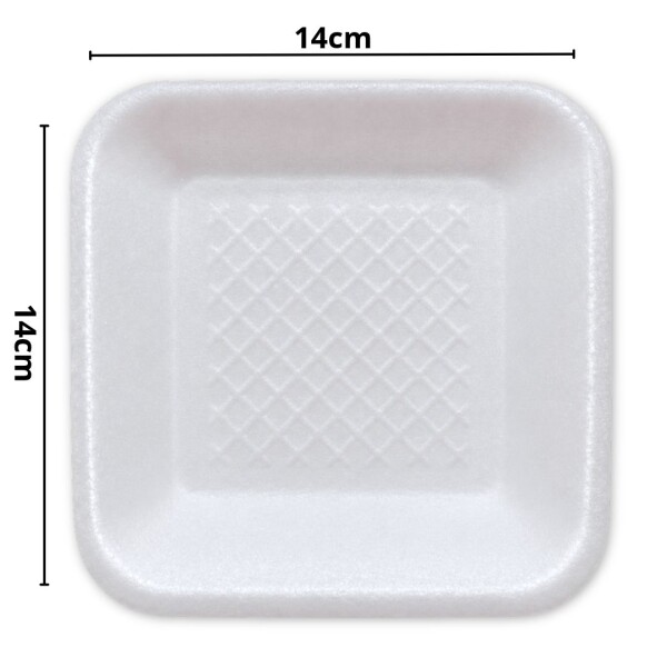 BANDEJA ISOPOR PACKx20 • 14x14cm BANDEJA ISOPOR PACKx20 • 14x14cm