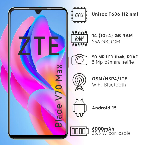 Zte Blade V70 Max 14gb (10gb + 4gb) Ram 256gb + Regalo VERDE