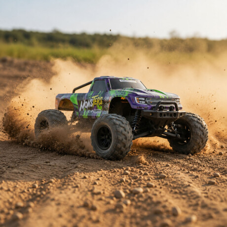Camioneta Control Remoto RC Monster Torna Alta Vel a Pilas Violeta/verde