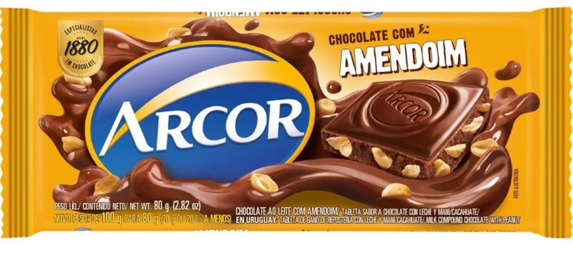 TABLETA CHOCOLATE ARCOR 80G MANI 