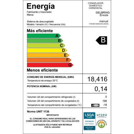 Freezer Horizontal 198 Litros Inverter Blanco