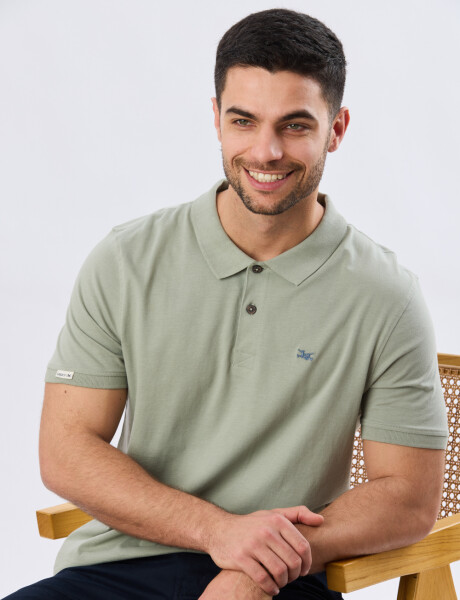 REMERA POLO LISA JERSEY Pistacho