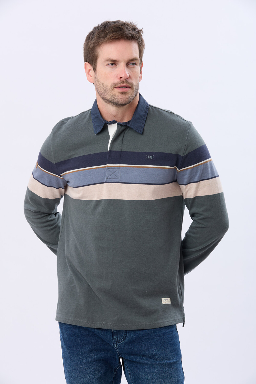 REMERA POLO RAYADA Verde