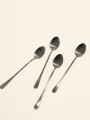 Cuchara Mango Largo Olivo Set 4 Un. Negro Color Unico