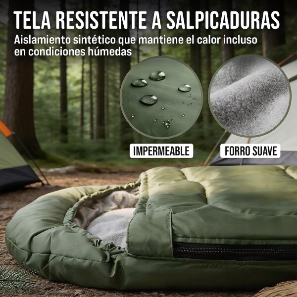 Sobre Saco Bolsa Dormir 2 M Capucha Aislante Camping Caza IMBACK Color Verde Sobre Saco Bolsa Dormir 2 M Capucha Aislante Camping Caza IMBACK Color Verde