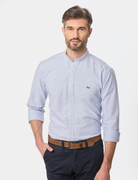 CAMISA MAO OXFORD Celeste