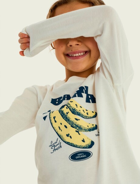 BLUSA DE MANGA LARGA CON ESTAMPADO BLANCO