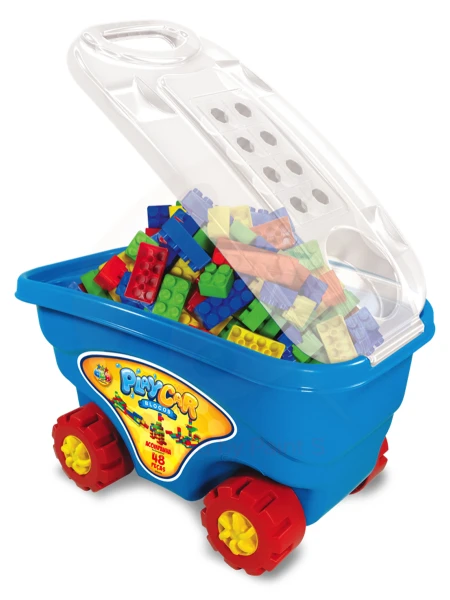 CARRITO CON BLOQUES AZUL