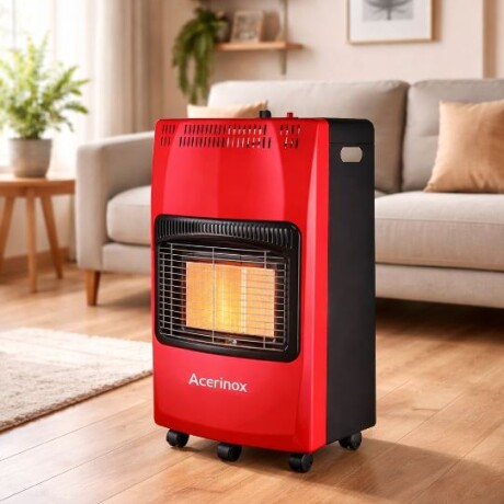 Estufa a Gas Acerinox HT-H-0008 Con Válvula Rojo Estufa a Gas Acerinox HT-H-0008 Con Válvula Rojo