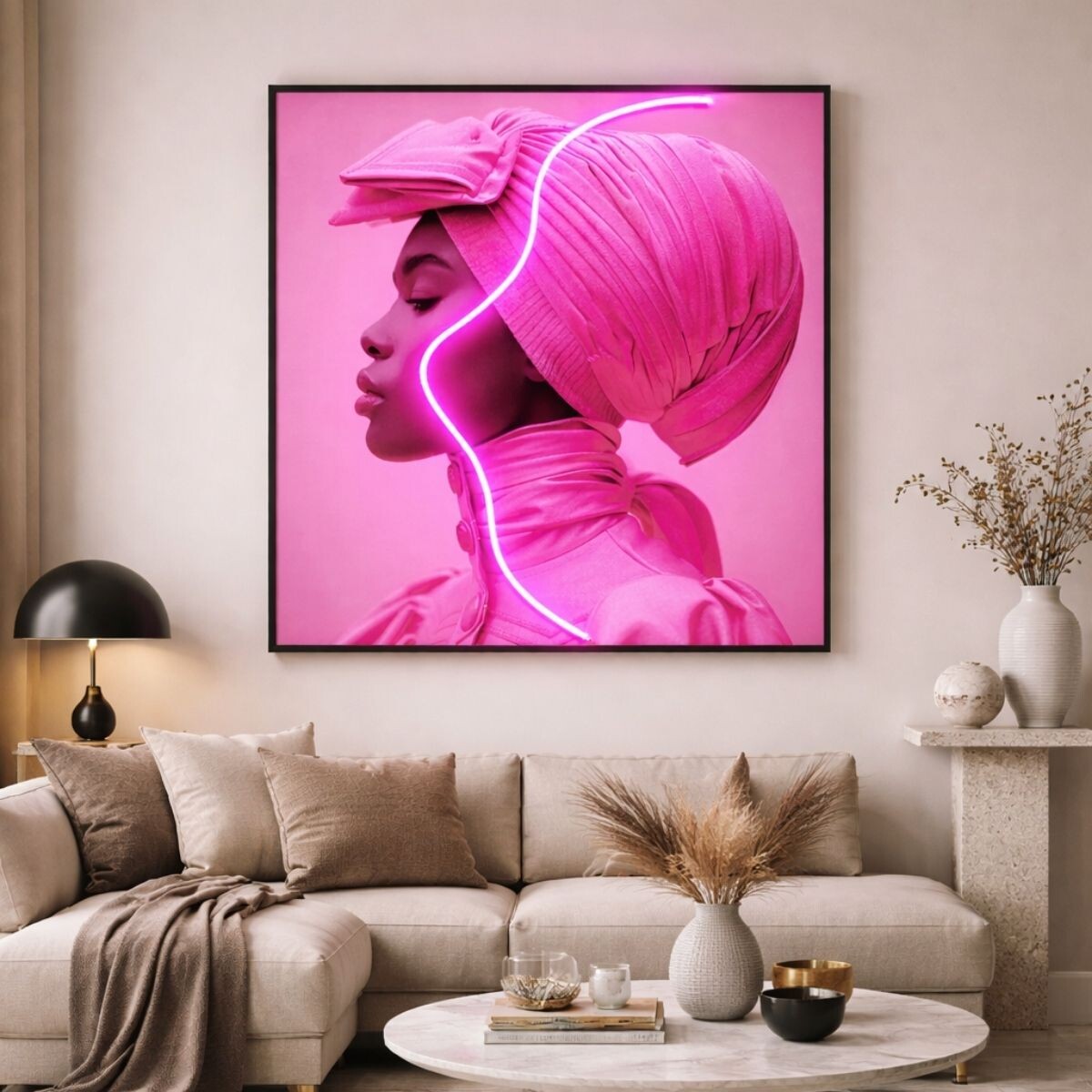 CUADRO LED PINK WOMAN Rosa 