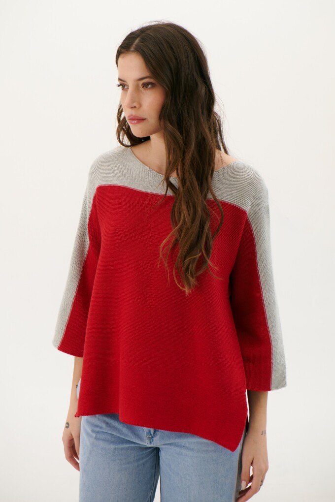 BUZO LINK BITONO ROJO