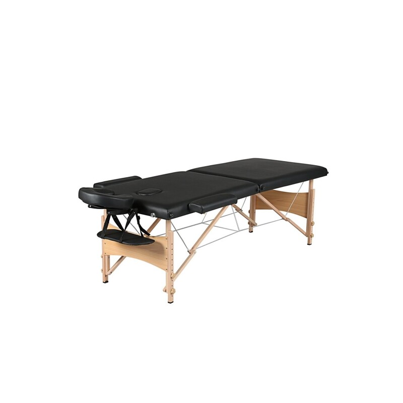 Camilla portable para masajes en madera Negro