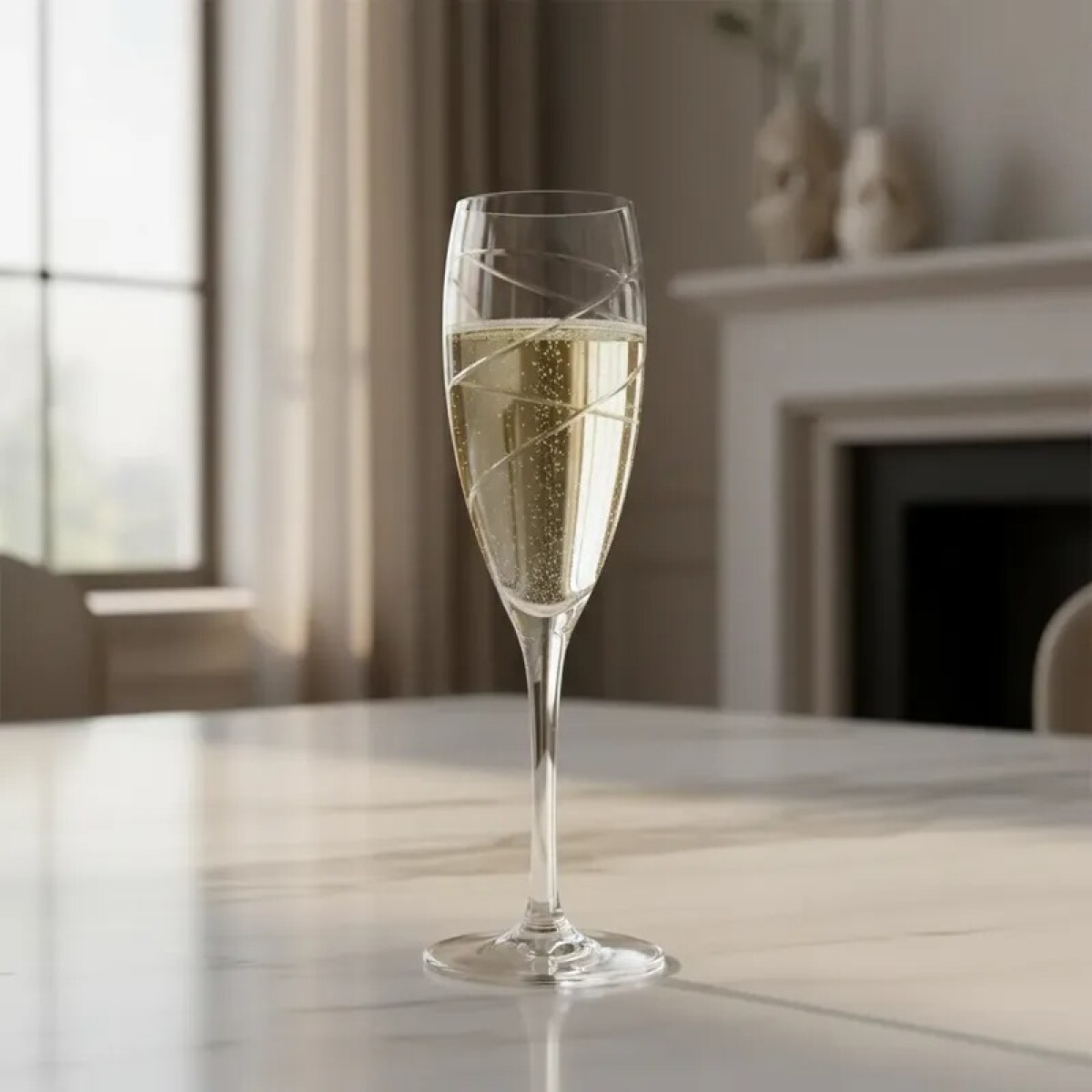 Copa labrada de cristal para champagne - Cristal Darques 