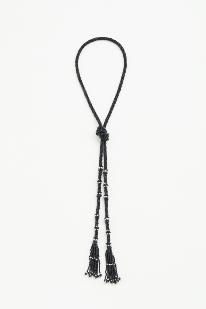 COLLAR BEADS LONG Negro