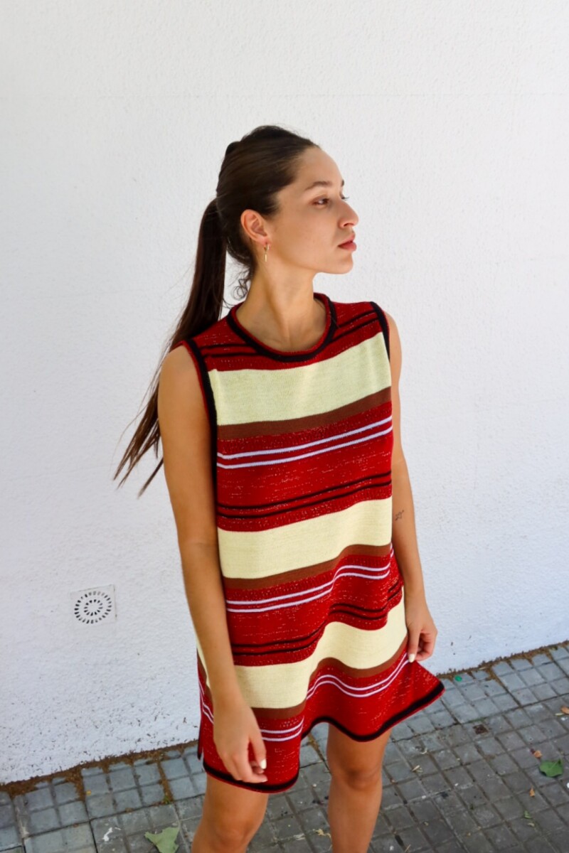 Vestido NEW BLING Rayas rojo