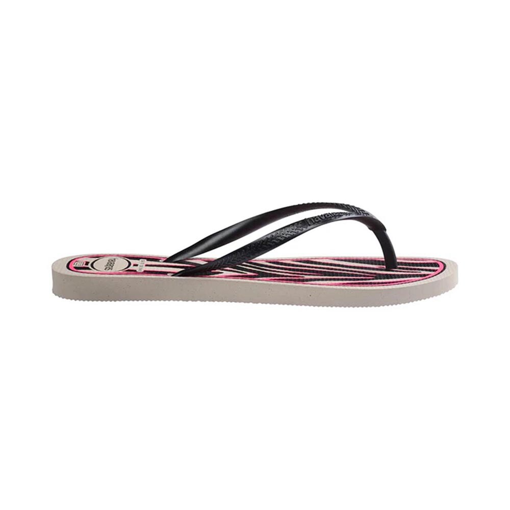 Sandalias Havaianas Slim Animals Mujer Beige/Gris Oscuro Metalico