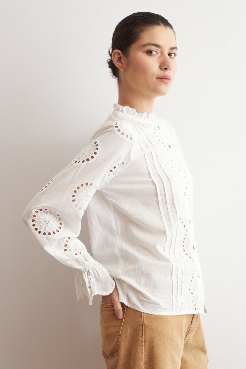 Camisa romántica blanco