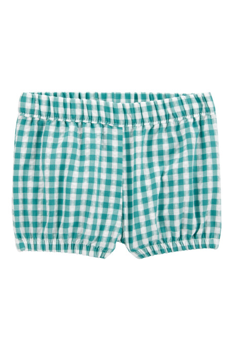 Set tres piezas de algodón, short, musculosa y body, diseño a cuadros Sin color