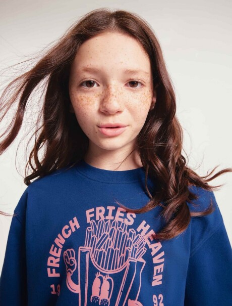 CAMISETA INFANTIL MANGA CORTA CON ESTAMPAS AZUL