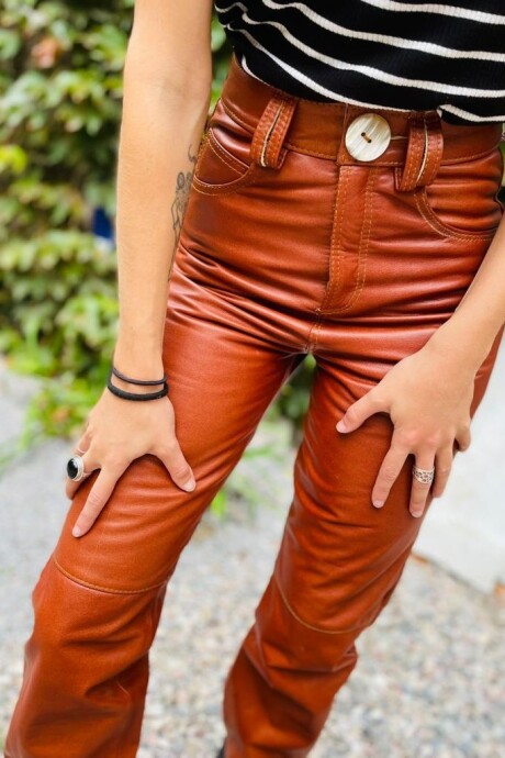 Leather Jeans Crawford Caramel