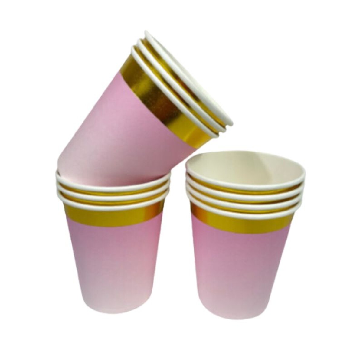 Vaso Descartable Degrade Pastel x10 - Rosado 