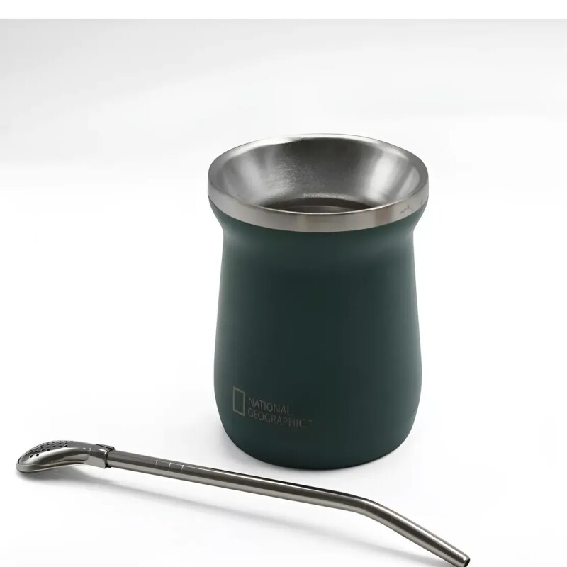 Mate Acero Inoxidable 230ml Con Bombilla Térmico Matera verde