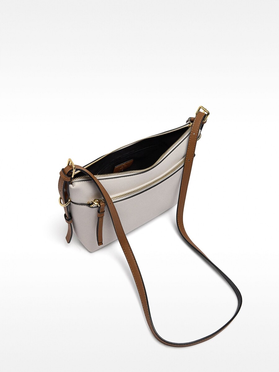 Bolso Bandolera Con Bolsillo Exterior blanco