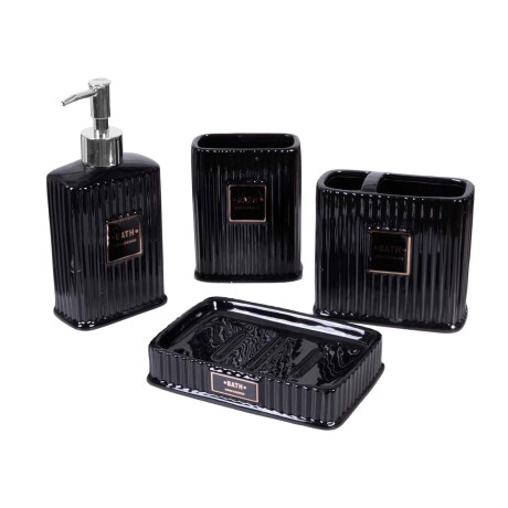 SET BAÑO CERAMICA NEGRO A097