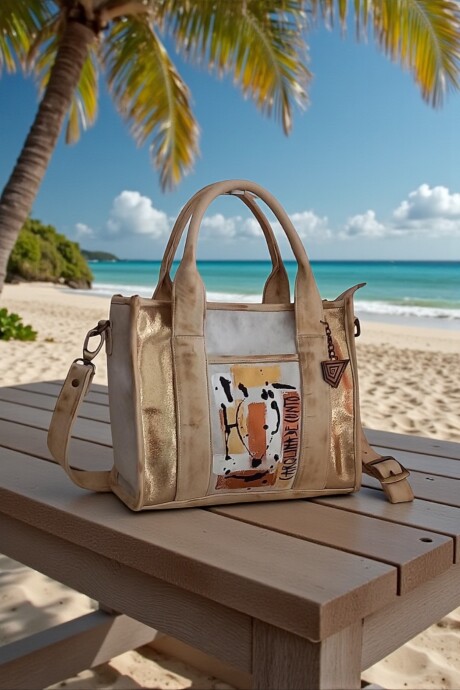 Cartera TALI Natural Con Arte Pintado A Mano Cartera TALI Natural Con Arte Pintado A Mano