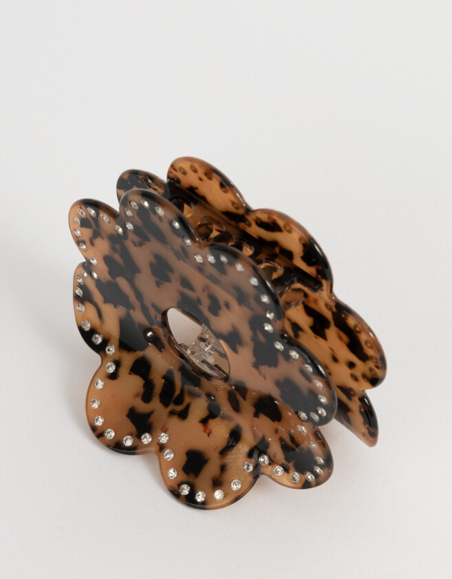 Broche Carey Broche De Flor Con Strass - Marron Carey