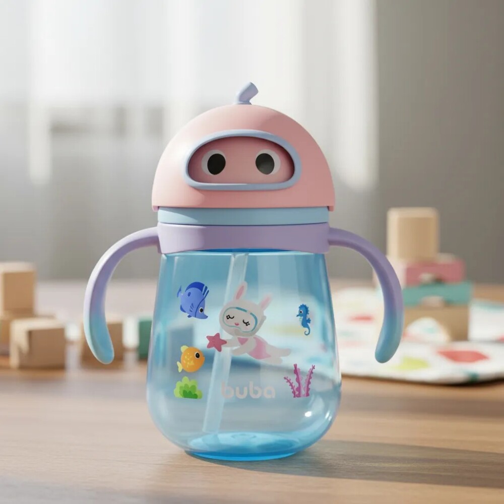 Vaso sorbito anti colicos BUBA fondo del mar rosado