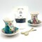 Set de té para dos personas cerámica Verde agua