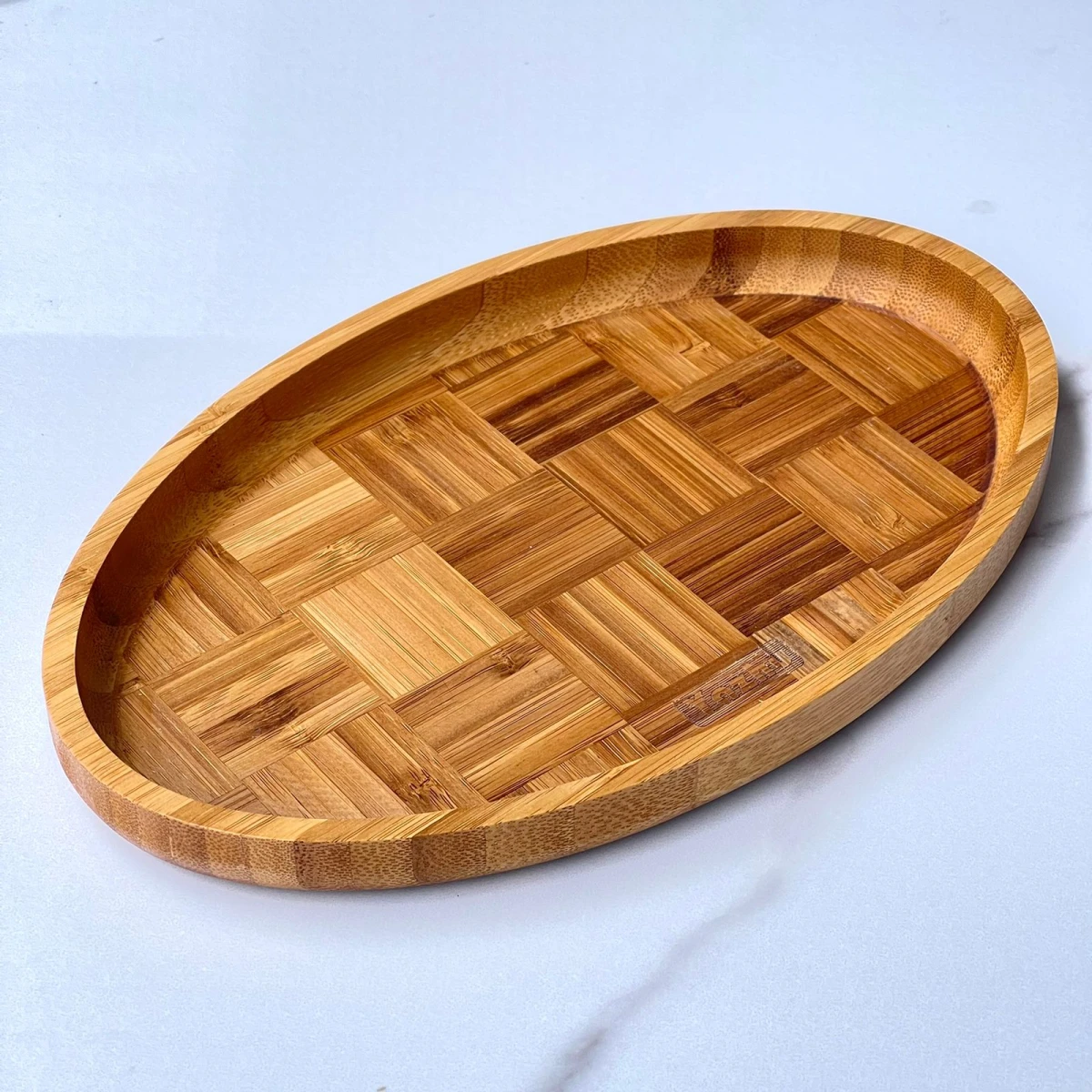 Bandeja Ovalada Bambu Largo 27cm x Ancho 17cm x Alto 2cm 
