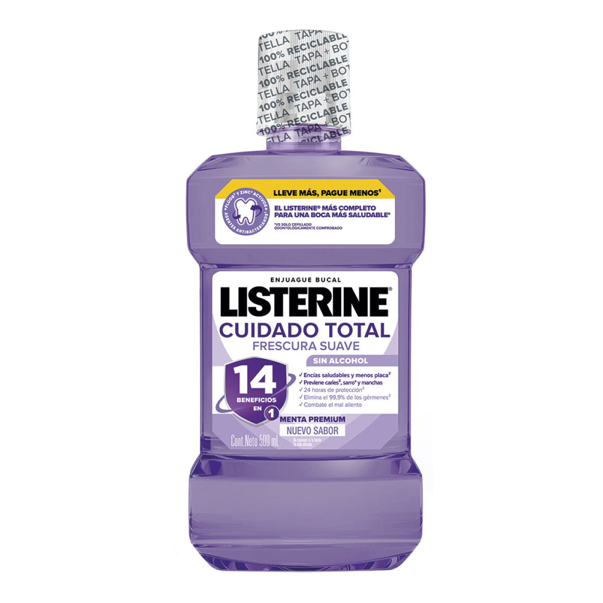 Enjuague Bucal Listerine Cuidado Total Zero 500ml 