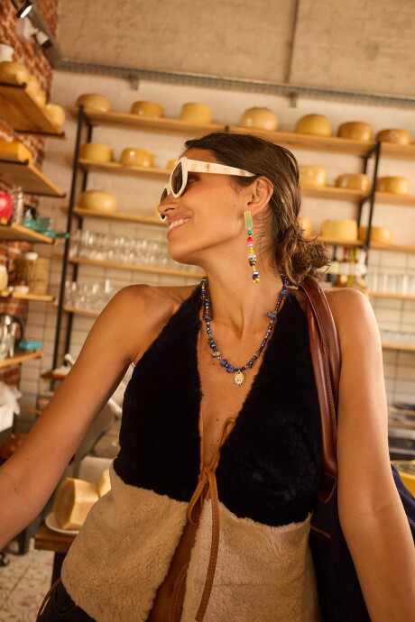 Multi Stone Earrings Plateado / Multicolor