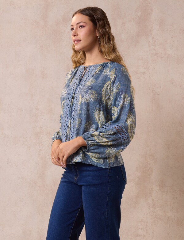 Blusa Puntilla AZUL/MULTI
