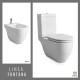 JUEGO DE INODORO CON MOCHILA TOUCHLESS Y BIDET INCLUYE TAPA MARCA FERRUM LINEA FONTANA BLANCO