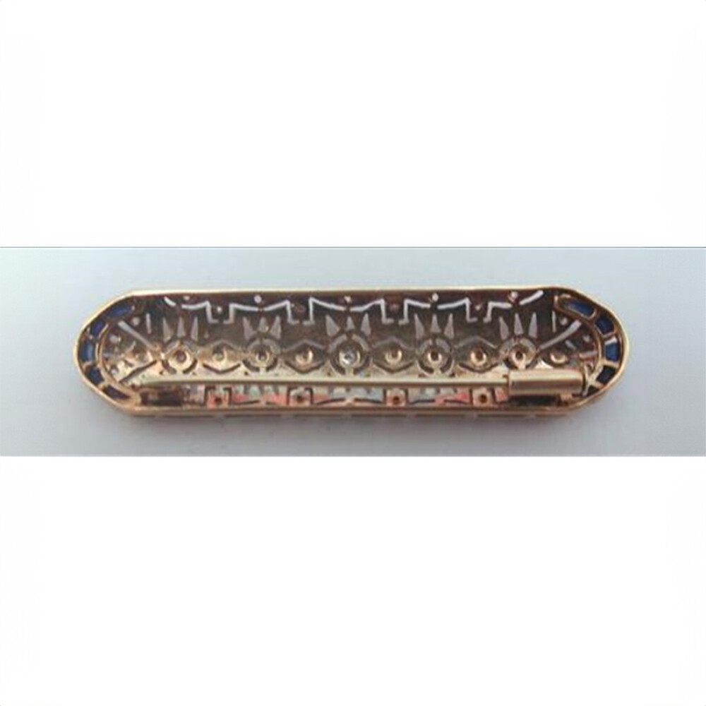 Prendedor Oro 18K Con Brillante Central, Diamantes Y Zafiros Prendedor Oro 18K Con Brillante Central, Diamantes Y Zafiros