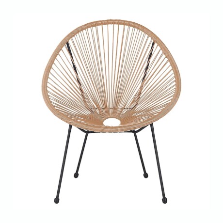 SILLA SIMIL RATTAN SC-093KD Silla Ovalada Símil Rattán RUSTICO SC-093KD Con Estructura de Acero - Beige