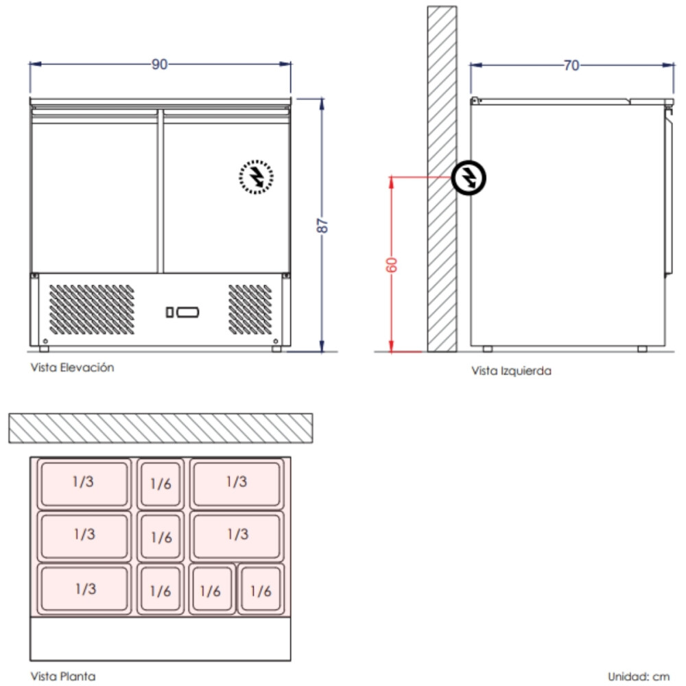 Heladera Bajo Mesada 240 Litros con 2 Puertas Topinera y Cubas Heladera Bajo Mesada 240 Litros con 2 Puertas Topinera y Cubas