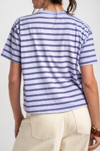 Remera Rayada Algodón Lavanda