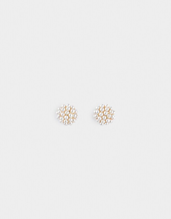 Aros Pasantes Perlas Aros De Perlas - Blanco Crudo