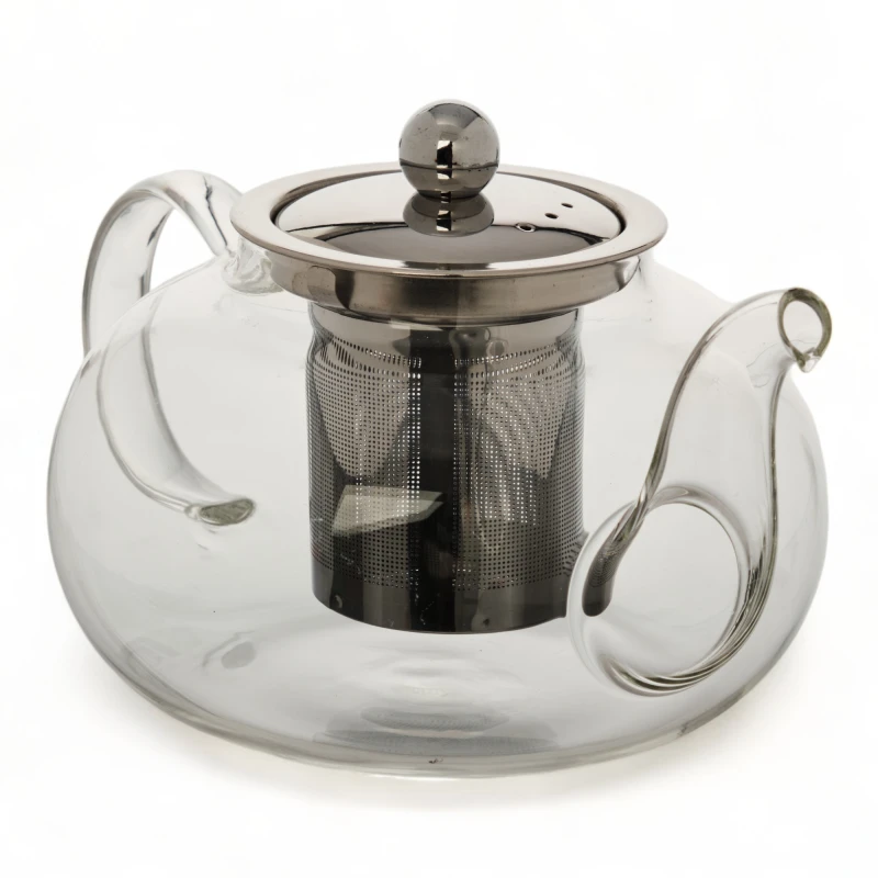 Tetera 800ml Vidrio Borosilicato Tapa / Infusor Acero Inox Sin Color