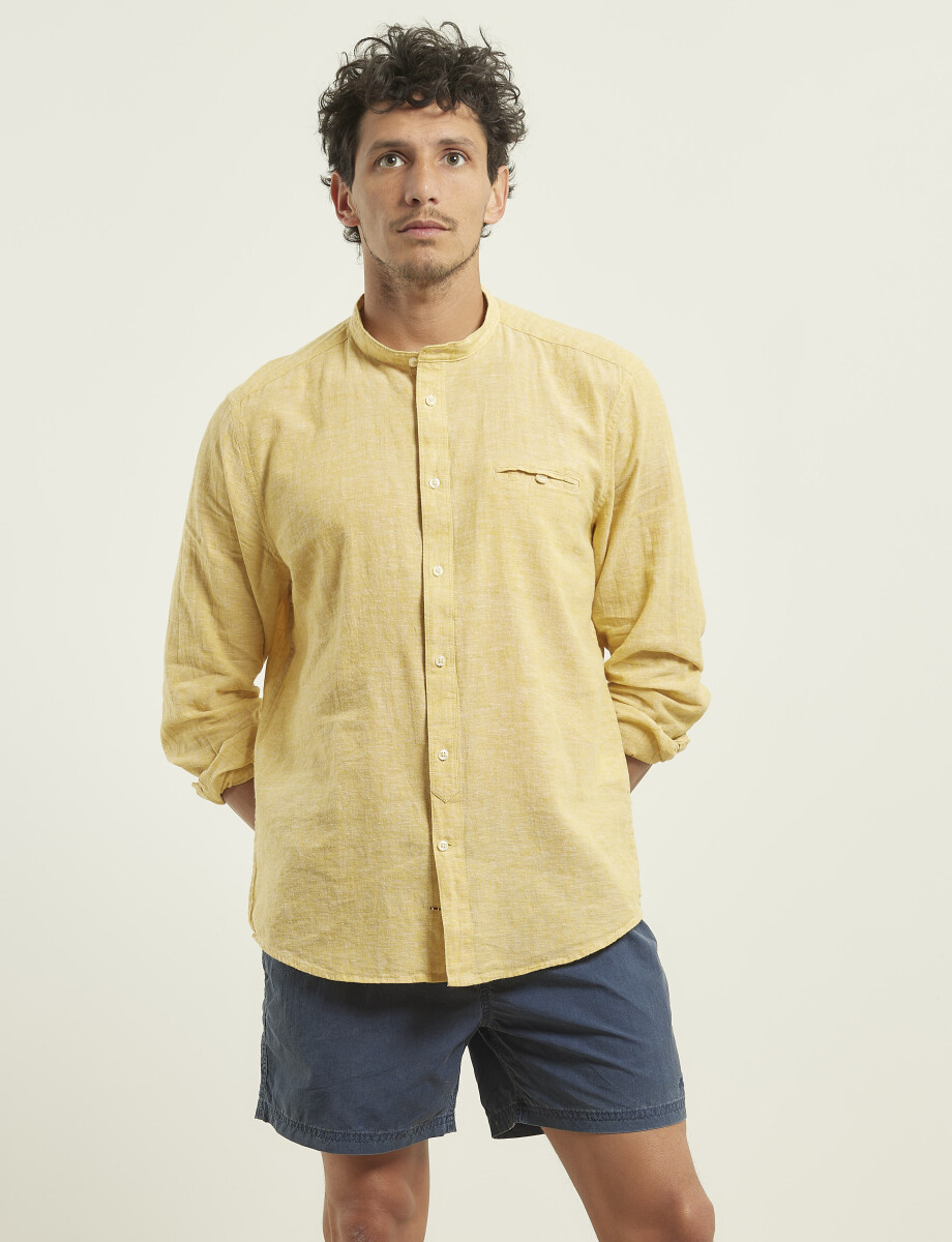 011954 CAMISA HARRINGTON LABEL LINO Amarillo