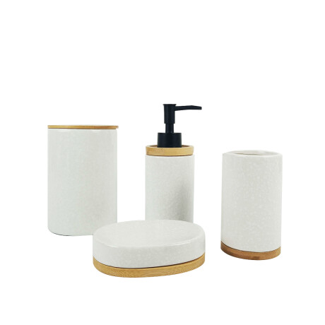 Set 4 Piezas De Cerámica Para Baño - Negro — Mis Petates