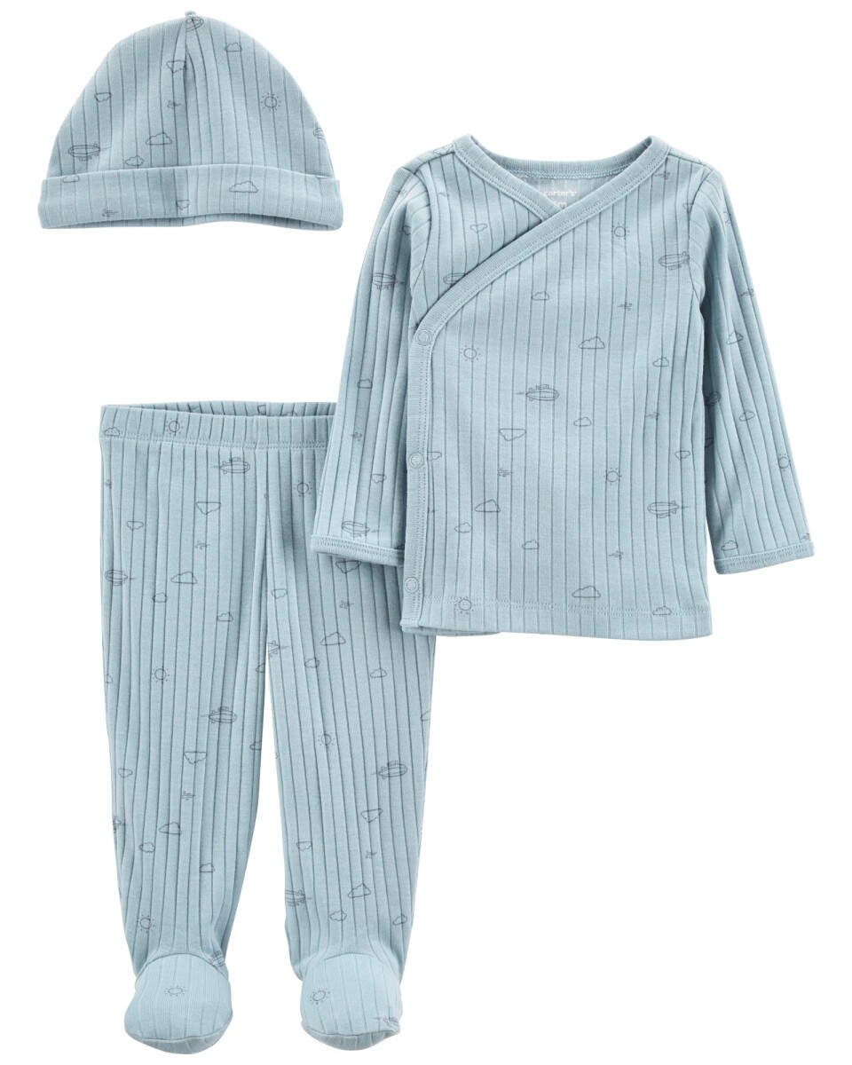 SET 3PC PANT BATITA GORRO ALG UNISEX-BB CARTERS - COMBINACION 1 