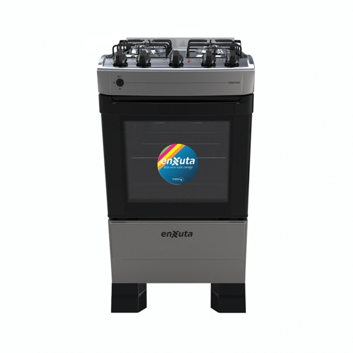 Cocina ENXUTA CENX27542 A Gas Cuatro Hornallas Con Grill Eléctrico - Gris 