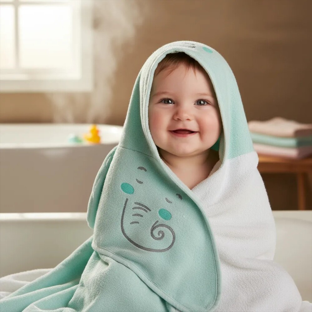 Toalla KIKKABOO elefante verde agua