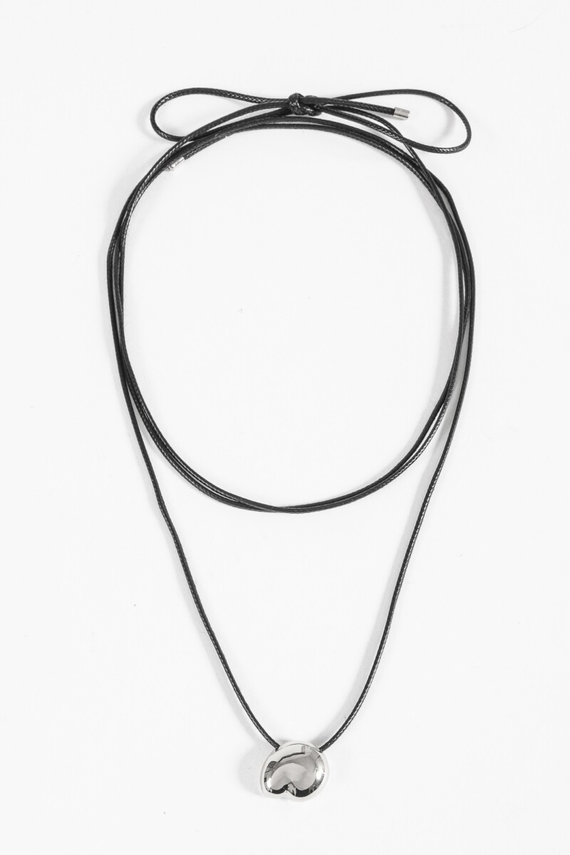 Collar cordón dije bold plateado